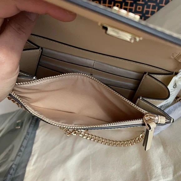 New, Emerson patent chain wallet crossbody soft serve color